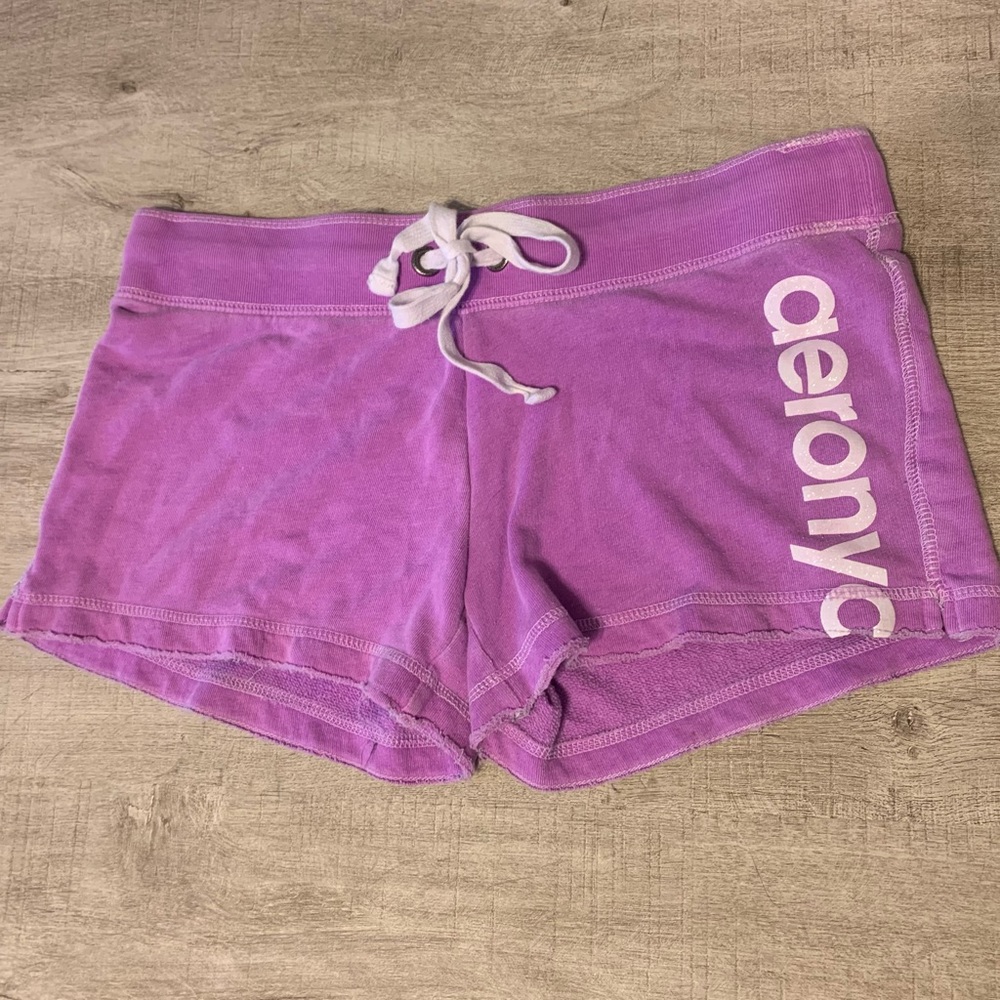 Aeropostale AeroNYC Mid Rise Purple Comfy Shorts